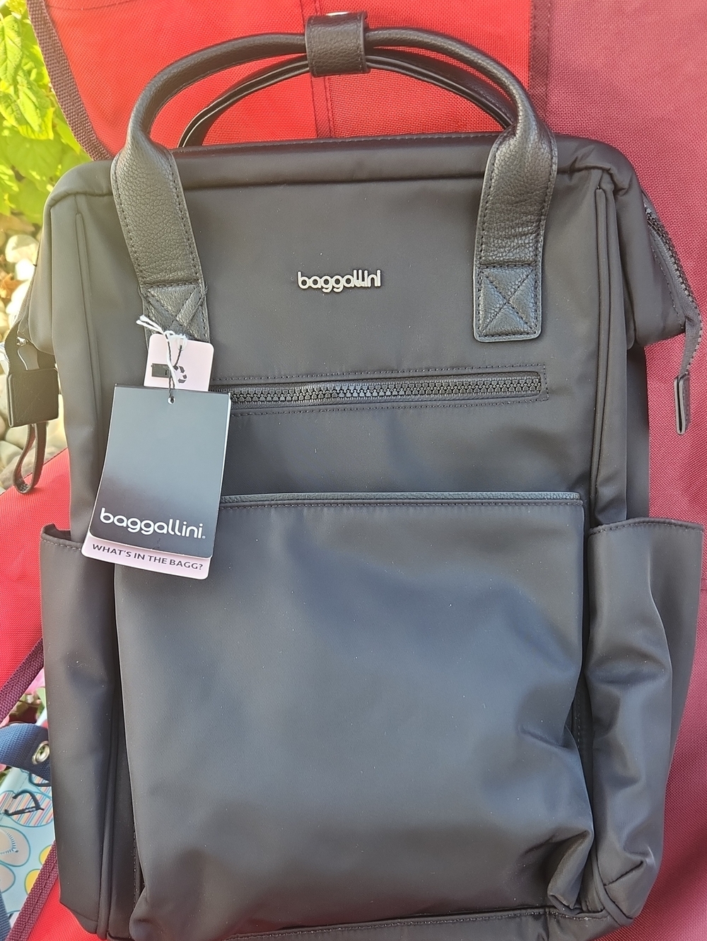 Baggallini Black Nylon Convertible Backpack Tote